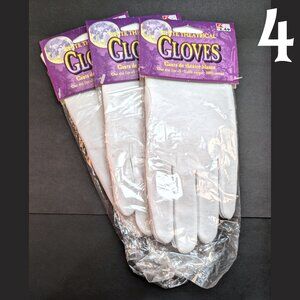 4 Pair Cotton White Theatrical Gloves Halloween Costume Set of 4 Vintage Y2K